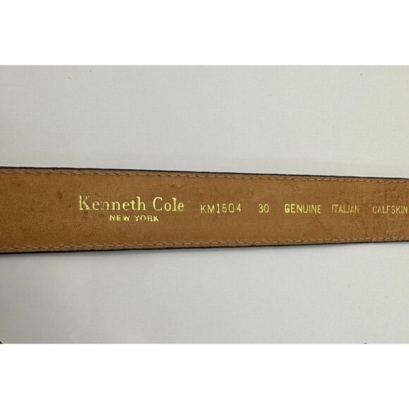 Kenneth Cole Belt Mens 30 Black Croc Embossed Italian Leather Silver Buckle - Picture 11 of 16